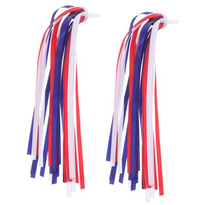 KOMBIUDA 1pair Boy Girl Bike Streamers and Scooter Handle Tassels Fun Decorative Streamers for Boy Girl's and Scooters Easy to Attach Tassel Accessories Red