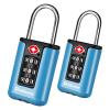 BRILLIRARE 2 Pack TSA Approved Luggage Locks, Combination Travel Padlock, 3-Digit Waterproof Lock, TSA Accepted Outdoor Keyless Resettable Lock for Lockers, Bags, Backpack, Gym, Gate-Blue view 1