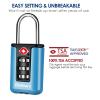 BRILLIRARE 2 Pack TSA Approved Luggage Locks, Combination Travel Padlock, 3-Digit Waterproof Lock, TSA Accepted Outdoor Keyless Resettable Lock for Lockers, Bags, Backpack, Gym, Gate-Blue view 3