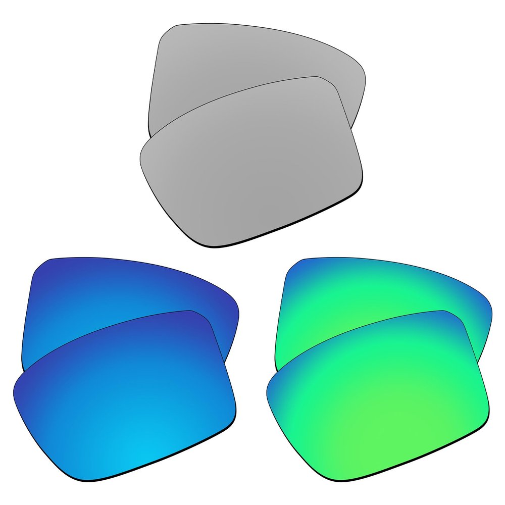 EZReplace Lenses Replacement for Oakley Heliostat OO9231 Sunglasses (Polarized Lenses) - Fits Oakley Heliostat Frame (Metal Silver+Ice Blue+Spring Green)