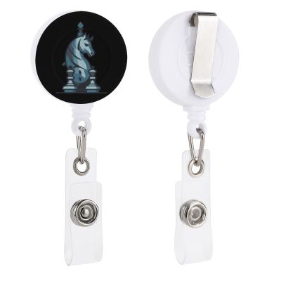 Chess King Queen Knight Retractable Badge Holders Reel Name ID Card Holder Badge Clip