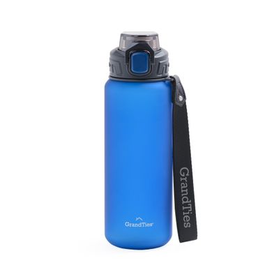 GRANDTIES Sports Tritan Plastic Water Bottle with Straw, Removable  Leakproof BPA Free Dishwasher Safe Travel Water Bottle with Strap for Gym, Outdoor, Fitness (Frosted Navy, 28oz (800mL))