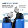 GRANDTIES Sports Tritan Plastic Water Bottle with Straw, Removable  Leakproof BPA Free Dishwasher Safe Travel Water Bottle with Strap for Gym, Outdoor, Fitness (Frosted Navy, 28oz (800mL)) view 4