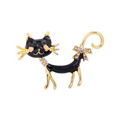 WCB1FPu Women's Brooch Creative Personality Brooch Cute Cat Corsage Brooch Pin Anti-Glare Buckle (B)