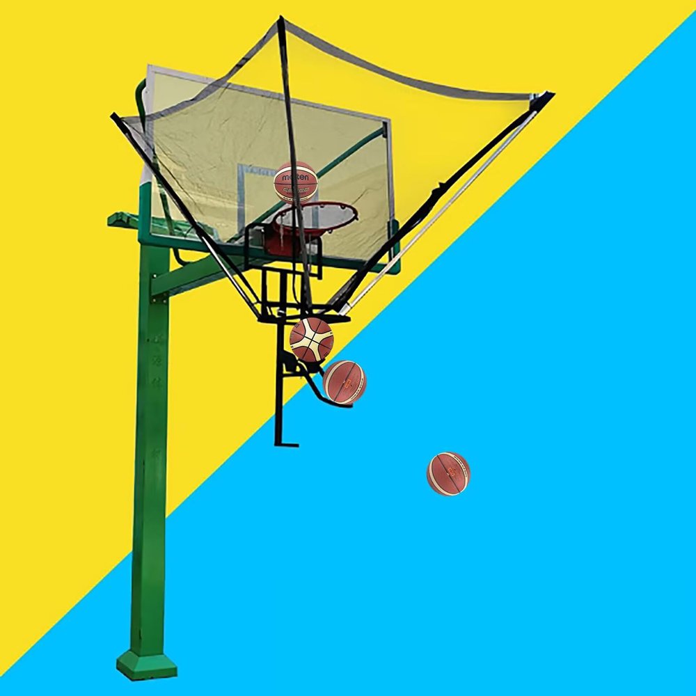 Basketball Ball Return Accessory, Hanging Free Throw Training Ball Returner, Improves Training Efficiency and is Used for Single-Person Fixed-Point Simple Serving Practice