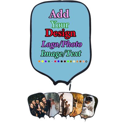 AJIOCIEU Custom Padded Pickleballs Paddles Cover, Personalized Design with Image Text Logo Neoprene Paddles Case Rackets Cover, Fits Most Paddles, 8.5x11.5 inches, Sky Blue