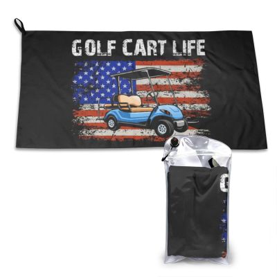 SIYTUAU Golf Cart Life USA Flag Towels for Bathroom 16x31.5 in Ultra Soft Quick Drying Bath Towels Hand Towels Camping Fitness Beach Towel