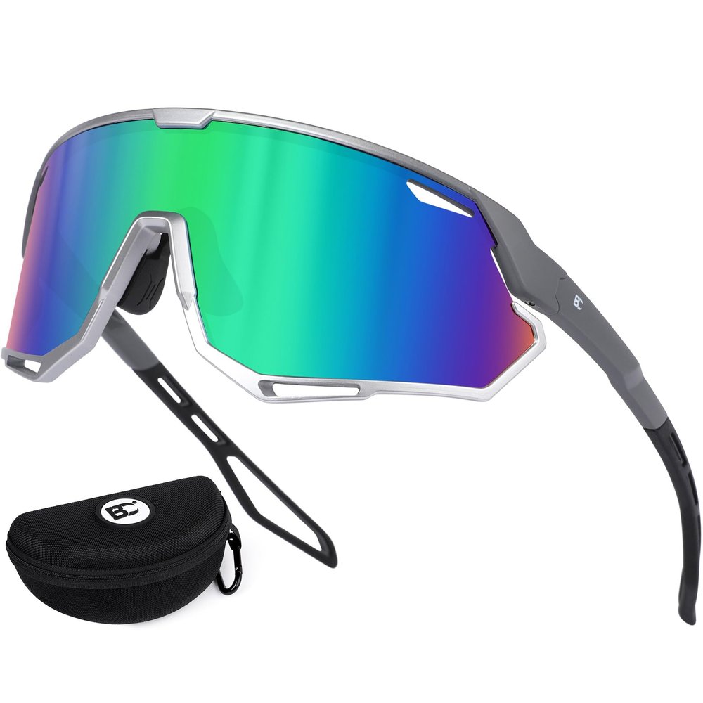 BIRCEN Mens Sports Baseball Sunglasses: TR90 Lightweight Cycling Glasses Wrap Around Running Glasses for Outdoor MTB Bike