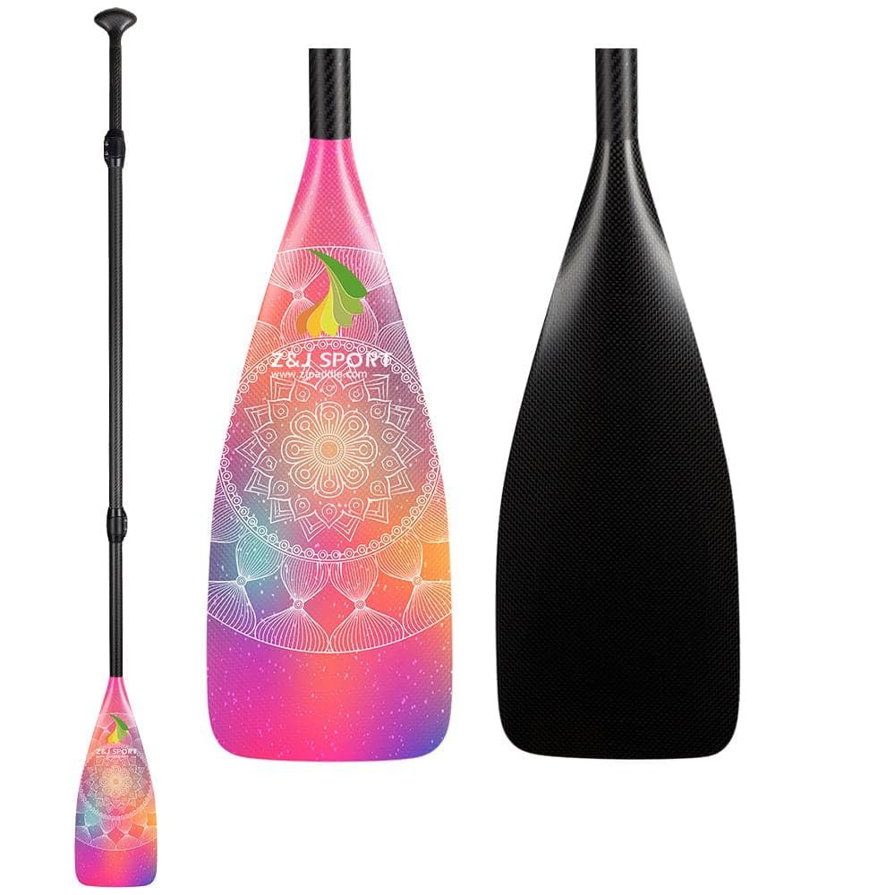 Z&J SPORT 3-Piece SUP Paddle 172-220cm Adjustable, Full Carbon Racing Stand-up Paddle (HL-MS02: 16.8cm*47cm, 90.7sq. in)
