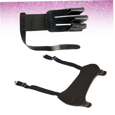 GOOHOCHY Gear Arrow Protective Gloves Wrist Guards Recurve Arrow Finger Glove Arm Protector for Men Women