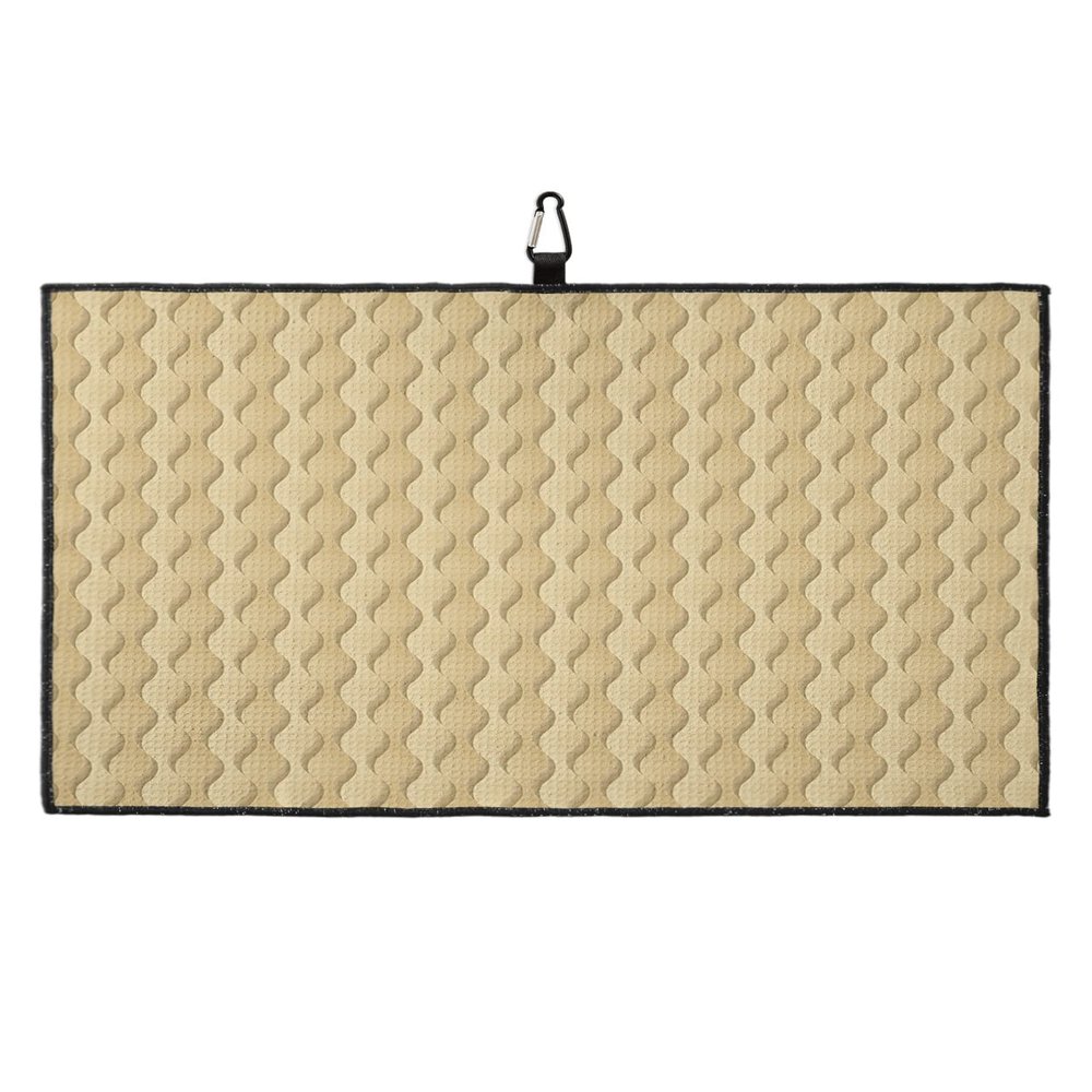 Colorful Gradient Golf Towel 16"x24" Microfiber Glof Towels for Golf Bag, Waffle Pattern Golf Club Cleaning Towel with Carabiner Clip Golf Gift for Women & Men, Gradient Geometric Retro Ripple Beige