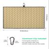 Colorful Gradient Golf Towel 16"x24" Microfiber Glof Towels for Golf Bag, Waffle Pattern Golf Club Cleaning Towel with Carabiner Clip Golf Gift for Women & Men, Gradient Geometric Retro Ripple Beige view 3