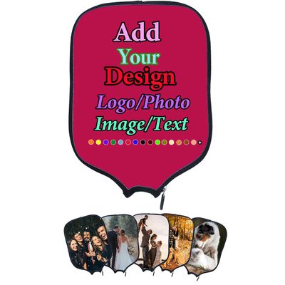 AJIOCIEU Custom Padded Pickleballs Paddles Cover, Personalized Design with Image Text Logo Neoprene Paddles Case Rackets Cover, Fits Most Paddles, 8.5x11.5 inches, Plum Purple