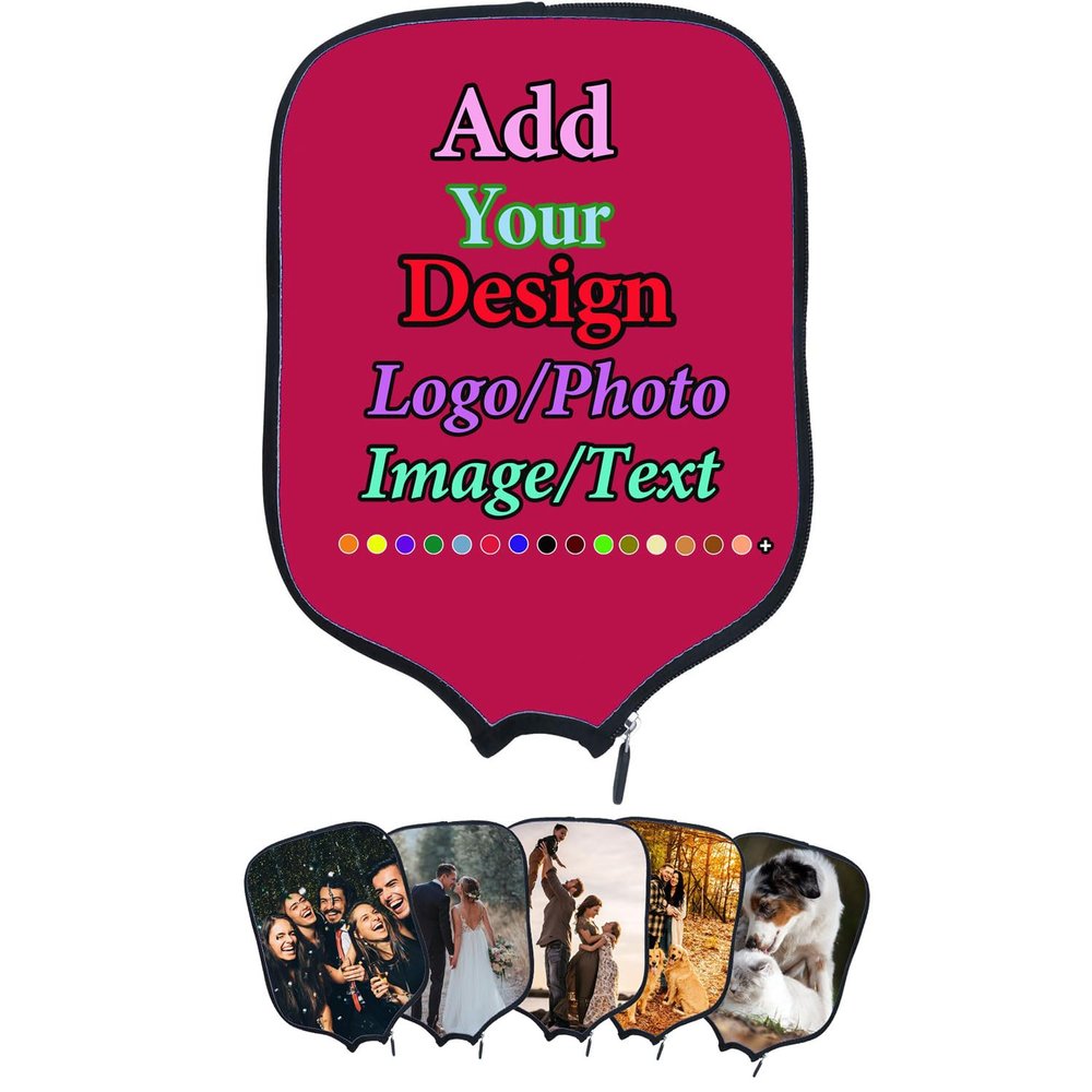 AJIOCIEU Custom Padded Pickleballs Paddles Cover, Personalized Design with Image Text Logo Neoprene Paddles Case Rackets Cover, Fits Most Paddles, 8.5x11.5 inches, Plum Purple