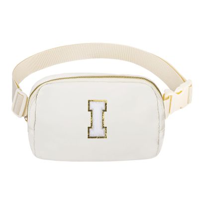 Birthday Gifts Personalized Graduation Gifts for 4 5 6 7 8 9 10 11 12 13 14 Year old Girls Teen Sister Kid Initial Letter Fanny Pack Trendy Stuff White Letter I