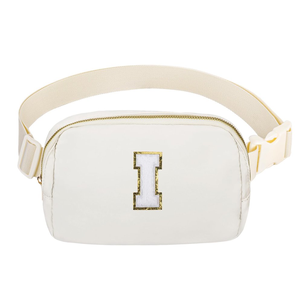 Birthday Gifts Personalized Graduation Gifts for 4 5 6 7 8 9 10 11 12 13 14 Year old Girls Teen Sister Kid Initial Letter Fanny Pack Trendy Stuff White Letter I