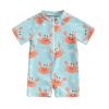 Toddler Boys Swimsuit Infant Sun Protection Rash Guard Wetsuit Zipper One Piece Short Sleeve Beach Bathing Suits (J Orange Crab, 6-12 Months) view 1