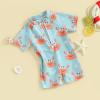 Toddler Boys Swimsuit Infant Sun Protection Rash Guard Wetsuit Zipper One Piece Short Sleeve Beach Bathing Suits (J Orange Crab, 6-12 Months) view 2