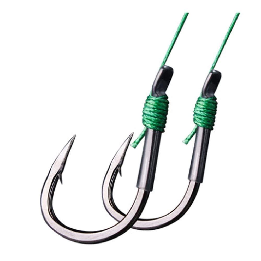 Fishing Hooks 2 Sets Fishing Hook Tied with High-Horsepower Strand Double Hook Finished Big Herring Hook Set Tack Fishing Tool Kit Fishing Supplies (Color : 6#Subline, Size : 7#)