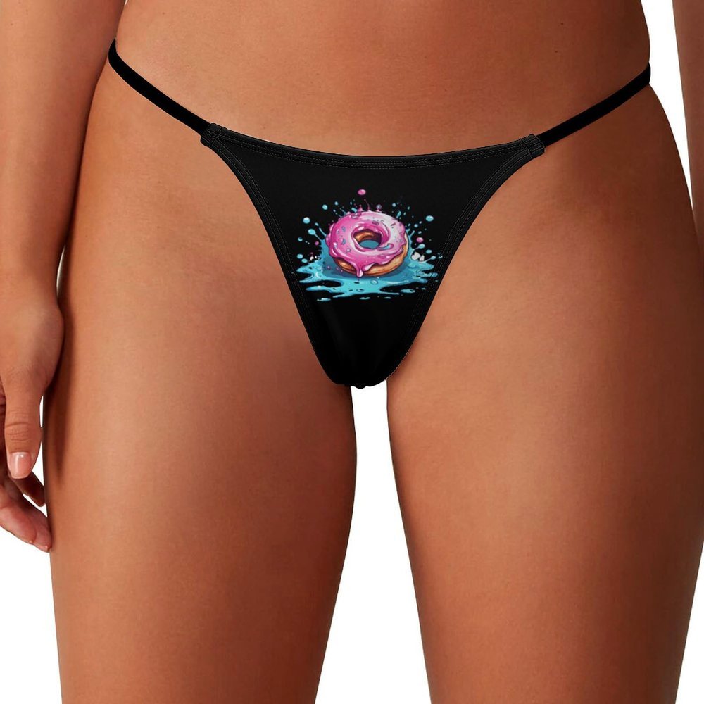 Doughnut Woman G-String Thongs Hipster Sexy Panties Low Rise Brief Underwear S