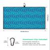 Colorful Gradient Golf Towel 16"x24" Microfiber Glof Towels for Golf Bag, Waffle Pattern Golf Club Cleaning Towel with Carabiner Clip Golf Gift for Women & Men, Gradient Geometric Retro Ripple Blue view 3
