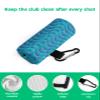 Colorful Gradient Golf Towel 16"x24" Microfiber Glof Towels for Golf Bag, Waffle Pattern Golf Club Cleaning Towel with Carabiner Clip Golf Gift for Women & Men, Gradient Geometric Retro Ripple Blue view 4