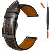 Gomvadr Quick Release Leather Watch Bands 14mm 16mm 18mm 19mm 20mm 21mm 22mm 24mm,Vintage Oil Wax-Tanned Leather Watch Straps Men's Watch Band Replacement Watch Strap for Men Women