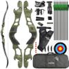 62 Inch Hunting Recurve Bow Kit for Adult Gordon Limbs ILF Interface 30-60Lbs Archery Right Hand Recurve Bow (Olive Green, 60 Lbs)