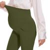 VIMPEP Flare Maternity Yoga Dress Pants Over The Belly Pregnancy Buttery Soft Bootcut Leggings with Pockets for Work Casual C201 29 Army Green XL view 2