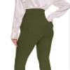 VIMPEP Flare Maternity Yoga Dress Pants Over The Belly Pregnancy Buttery Soft Bootcut Leggings with Pockets for Work Casual C201 29 Army Green XL view 3