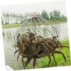 FOYTOKI Crab Pots Crabbing 2pcs Steel Wire Crab Catcher Cage Reusable for Sea Fishing Random Color view 3