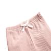 DINGDONG'S CLOSET Infant Baby Toddler Bowknot Leggings Solid Ribbed Pants Toddler Bottoms(Grey, 18-24M) view 2