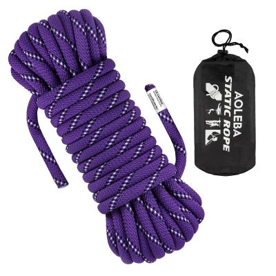 AOLEBA 10.5 mm Static Climbing Rope 10M(32ft) 20M(64ft) 30M(96ft) 50M(160ft) 70M(230ft) Outdoor Rock Climbing Ropes, Escape Rope Ice Climbing Equipment Fire Rescue Parachute Rope