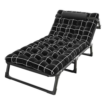 Folding Camping Cots,200kg(Max Load),Tri-fold,Adjustable 4-Position Adults Reclining Folding Chaise with Pillow,for Patio Office Traveling Gear Supplier, Home Lounging and Beach Vocation 75cm