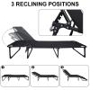 Folding Camping Cots,200kg(Max Load),Tri-fold,Adjustable 4-Position Adults Reclining Folding Chaise with Pillow,for Patio Office Traveling Gear Supplier, Home Lounging and Beach Vocation 75cm view 4