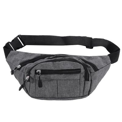 DAMAJI Fanny Packs for Men Women, Multi-Pockets Large Capacity Waterproof Casual Bum Bag for Traveling Casual Cycling Running Hiking (Gray)