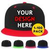 NineFit Basics Custom Hats Design Your Own Personalized Snapback Hat for Men Women Customized Hats Hip Hop Hats Trucker Hats Add Logo Text Photo, Black-06 view 1