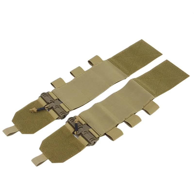 coonitac Tactical Vest Quick Release Buckle Set FCSK Universal Molle Elastic Waist Belt Waist Holder Waist Seal Gear (TAN,4AR)