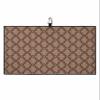 Abstract Golf Towel 16"x24" Microfiber Glof Towels for Golf Bag, Waffle Pattern Golf Club Cleaning Towel with Carabiner Clip Golf Gift for Women & Men, Abstract Mural Simple Geometic Pattern Brown view 1