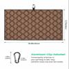 Abstract Golf Towel 16"x24" Microfiber Glof Towels for Golf Bag, Waffle Pattern Golf Club Cleaning Towel with Carabiner Clip Golf Gift for Women & Men, Abstract Mural Simple Geometic Pattern Brown view 3
