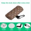 Abstract Golf Towel 16"x24" Microfiber Glof Towels for Golf Bag, Waffle Pattern Golf Club Cleaning Towel with Carabiner Clip Golf Gift for Women & Men, Abstract Mural Simple Geometic Pattern Brown view 4