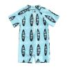 Toddler Boys Swimsuit Infant Sun Protection Rash Guard Wetsuit Zipper One Piece Short Sleeve Beach Bathing Suits (J Blue Tree, 0-3 Months) view 1