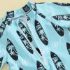 Toddler Boys Swimsuit Infant Sun Protection Rash Guard Wetsuit Zipper One Piece Short Sleeve Beach Bathing Suits (J Blue Tree, 0-3 Months) view 4