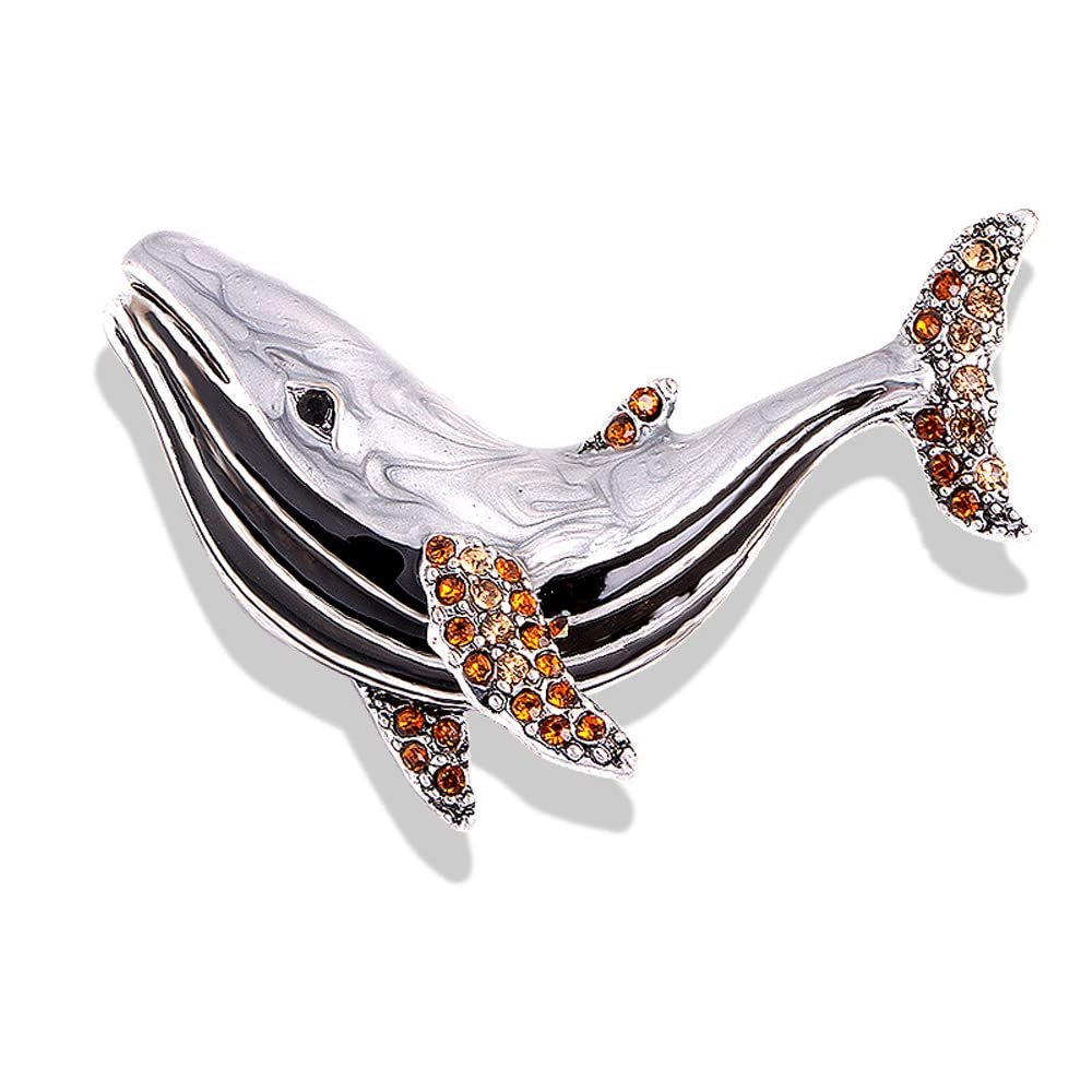 WCB1FPu Brooch Ladies Brooch Craft Brooch Whale Brooch Crystal Collar Animal Brooch (A)