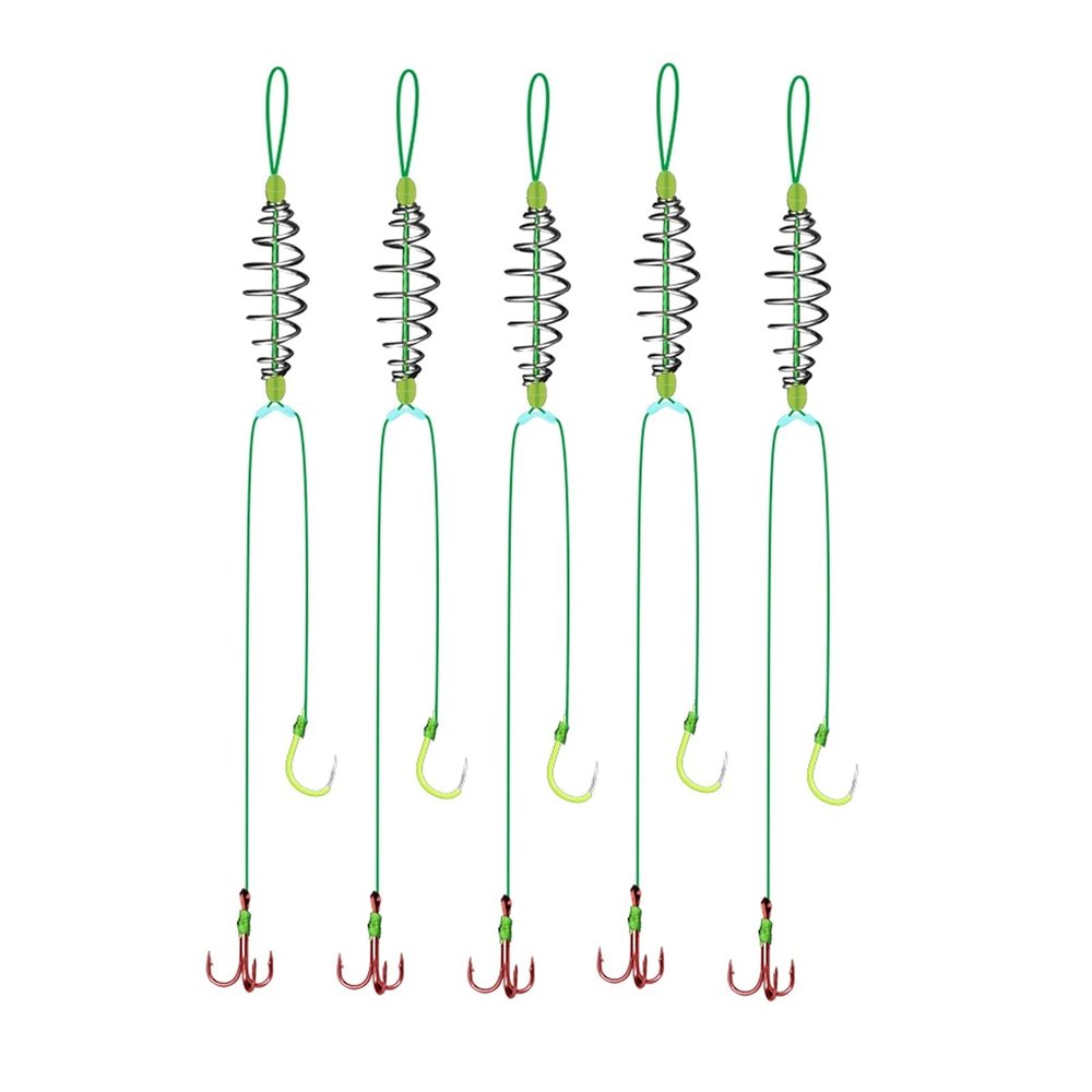 Fishing Hooks Trap Fishing Hooks Carp Fishing Baits Hook Lure with Fishing Spring Carp Feeder 5 Assem Fishing Tool Kit Fishing Supplies (Color : 10, Size : 5pcs)