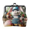 Pu Leather Buckle Coin Purse Easter-Rabbit-Plumber Girls Kiss-Lock Change Purse Wallets view 1
