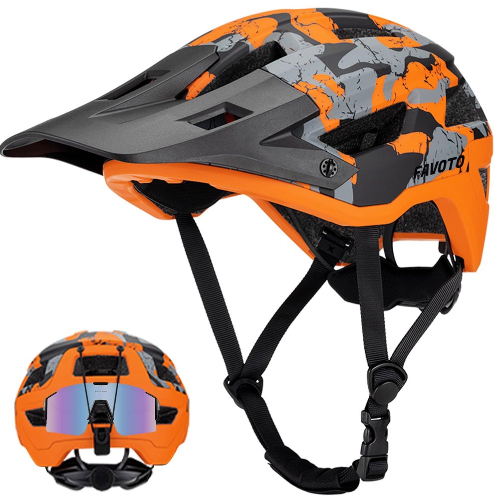 Favoto Mountain Bike Helmet - Duall Shell Lightweight MTB Helmet Bicycle Helmet Adjustable for Adults Men Women Youth CPSC Certificated, Large
