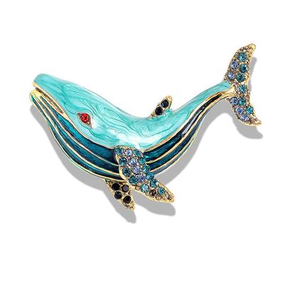 WCB1FPu Brooch Ladies Brooch Craft Brooch Whale Brooch Crystal Collar Animal Brooch (B)