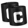 PartyKindom 2pcs Elastic Soccer Captain Armbands Sports Arm Bands for Soccer Basketball Volleyball Easy Recognition Letters and Stretchable Design for Youth and Adults view 1