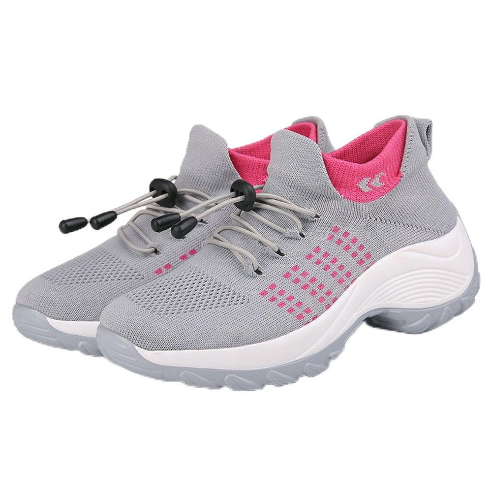NineFit Basics Lightweight Mesh Hiking Shoes,Breathable Orthopedic Sneakers,Non-Slip Trail Running Shoes,for Weightlifting Walking Rock Climbing Wrestling Boxing Travel, 43/12.5, Pink